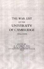 War List of the University of Cambridge 1914-1918