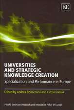 Universities and Strategic Knowledge Creation – Specialization and Performance in Europe