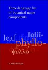 Three Language List of Botanical Name Components