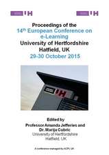 ECEL 2015 - Proceedings of the 14th European Conference on e-Learning