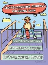 Skateboarding Animals Coloring Book