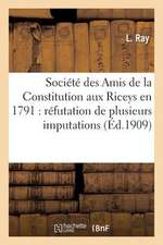 Societe Des Amis de La Constitution Aux Riceys En 1791