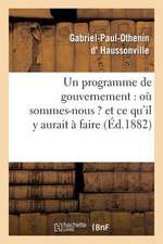 Un Programme de Gouvernement