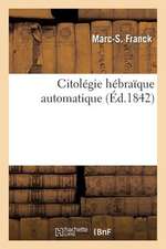 Citolegie Hebraique Automatique