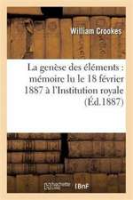 La genèse des éléments