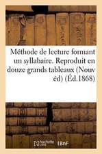 Méthode de Lecture Formant Un Syllabaire. Reproduit En Douze Grands Tableaux a l'Usage: Des Écoles Primaires. Nouvelle Édition