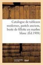 Catalogue de Tableaux Modernes, Tableaux, Pastels Anciens, Buste de Fillette En Marbre Blanc