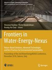 Frontiers in Water-Energy-Nexus—Nature-Based Solutions, Advanced Technologies and Best Practices for Environmental Sustainability: Proceedings of the 2nd WaterEnergyNEXUS Conference, November 2018, Salerno, Italy