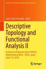 Descriptive Topology and Functional Analysis II: In Honour of Manuel López-Pellicer Mathematical Work, Elche, Spain, June 7–8, 2018