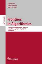 Frontiers in Algorithmics: 13th International Workshop, FAW 2019, Sanya, China, April 29 – May 3, 2019, Proceedings