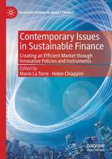 Contemporary Issues in Sustainable Finance