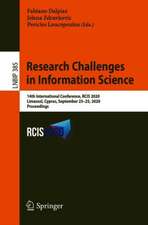 Research Challenges in Information Science: 14th International Conference, RCIS 2020, Limassol, Cyprus, September 23–25, 2020, Proceedings