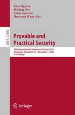 Provable and Practical Security: 14th International Conference, ProvSec 2020, Singapore, November 29 – December 1, 2020, Proceedings