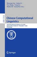 Chinese Computational Linguistics: 19th China National Conference, CCL 2020, Hainan, China, October 30 – November 1, 2020, Proceedings