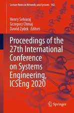 Proceedings of the 27th International Conference on Systems Engineering, ICSEng 2020