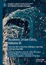 Business Under Crisis, Volume III: Avenues for Innovation, Entrepreneurship and Sustainability