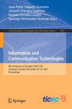 Information and Communication Technologies: 9th Conference of Ecuador, TICEC 2021, Guayaquil, Ecuador, November 24–26, 2021, Proceedings