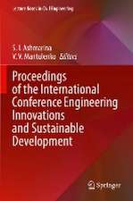 Proceedings of the International Conference Engineering Innovations and Sustainable Development