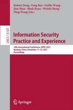 Information Security Practice and Experience: 16th International Conference, ISPEC 2021, Nanjing, China, December 17–19, 2021, Proceedings