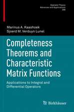 Completeness Theorems and Characteristic Matrix Functions: Applications to Integral and Differential Operators