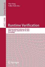 Runtime Verification: 22nd International Conference, RV 2022, Tbilisi, Georgia, September 28–30, 2022, Proceedings