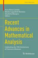 Recent Advances in Mathematical Analysis: Celebrating the 70th Anniversary of Francesco Altomare