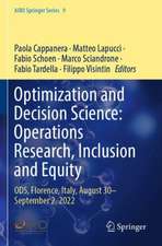 Optimization and Decision Science: Operations Research, Inclusion and Equity: ODS, Florence, Italy, August 30—September 2, 2022