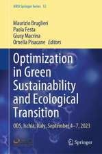 Optimization in Green Sustainability and Ecological Transition: ODS, Ischia, Italy, September 4–7, 2023