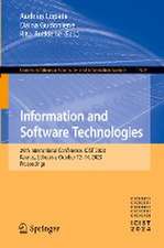 Information and Software Technologies: 29th International Conference, ICIST 2023, Kaunas, Lithuania, October 12–14, 2023, Proceedings