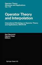 Operator Theory and Interpolation: International Workshop on Operator Theory and Applications, IWOTA 96