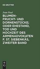 Blumen- Frucht- und Dornenstücke; oder Ehestand, Tod und Hochzeit des Armenadvokaten F. St. Siebenkäs, Zweiter Band