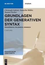 Grundlagen der generativen Syntax