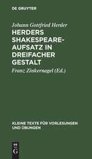 Herders Shakespeare-Aufsatz in dreifacher Gestalt