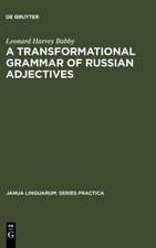 A transformational grammar of Russian adjectives