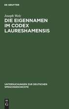 Die Eigennamen im Codex Laureshamensis: (aus dem Lobdengau und Württemberg)