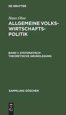 systematisch-theoretische Grundlegung: aus: Allgemeine Volkswirtschaftspolitik, Bd. 1