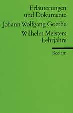 Wilhelm Meisters Lehrjahre. Erläuterungen und Dokumente