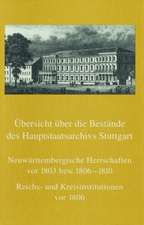 Uebers. Bestände d. Hauptstaatsarchivs Stuttgart