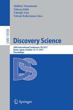 Discovery Science: 20th International Conference, DS 2017, Kyoto, Japan, October 15–17, 2017, Proceedings