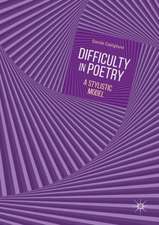 Difficulty in Poetry: A Stylistic Model