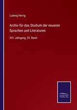 Archiv für das Studium der neueren Sprachen und Literaturen