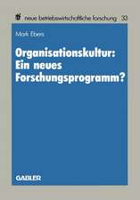 Organisationskultur: Ein neues Forschungsprogramm?