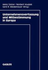 Unternehmensverfassung und Mitbestimmung in Europa