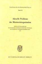 Aktuelle Probleme der Ministerialorganisation