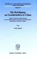 Die Beteiligung an Gesellschaften in China