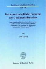 Betriebswirtschaftliche Probleme der Gebührenkalkulation