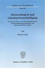 Sittenwidrigkeit und Gläubigerbenachteiligung