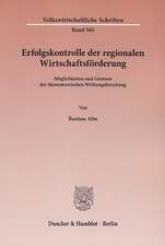 Erfolgskontrolle der regionalen Wirtschaftsförderung