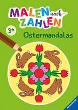 Ravensburger Malen nach Zahlen ab 3 Jahren Ostermandalas - 24 Motive - Malheft für Kinder - Nummerierte Ausmalfelder