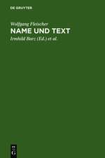 Name und Text: ausgewählte Studien zur Onomastik und Stilistik